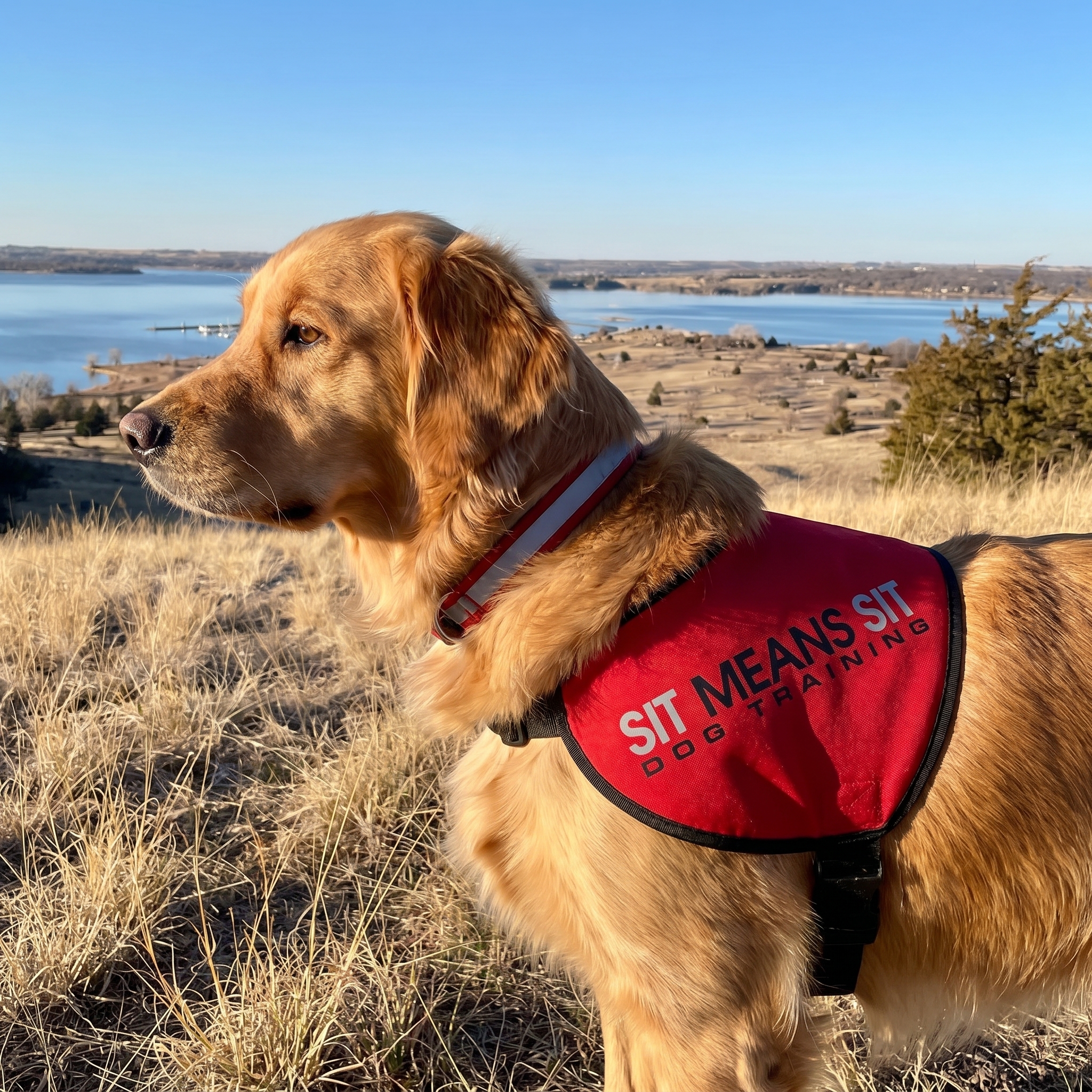 Dog in training session